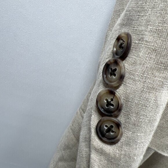 John W Nordstrom Men’s Blazer 42L Long 42 100% Linen 2 Button Jacket Beige Lined - Picture 6 of 9